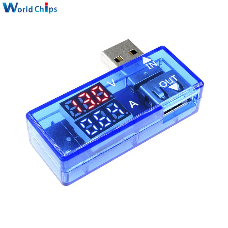 Мини 5 в красный синий USB измеритель напряжения тестер Вольтметр Амперметр