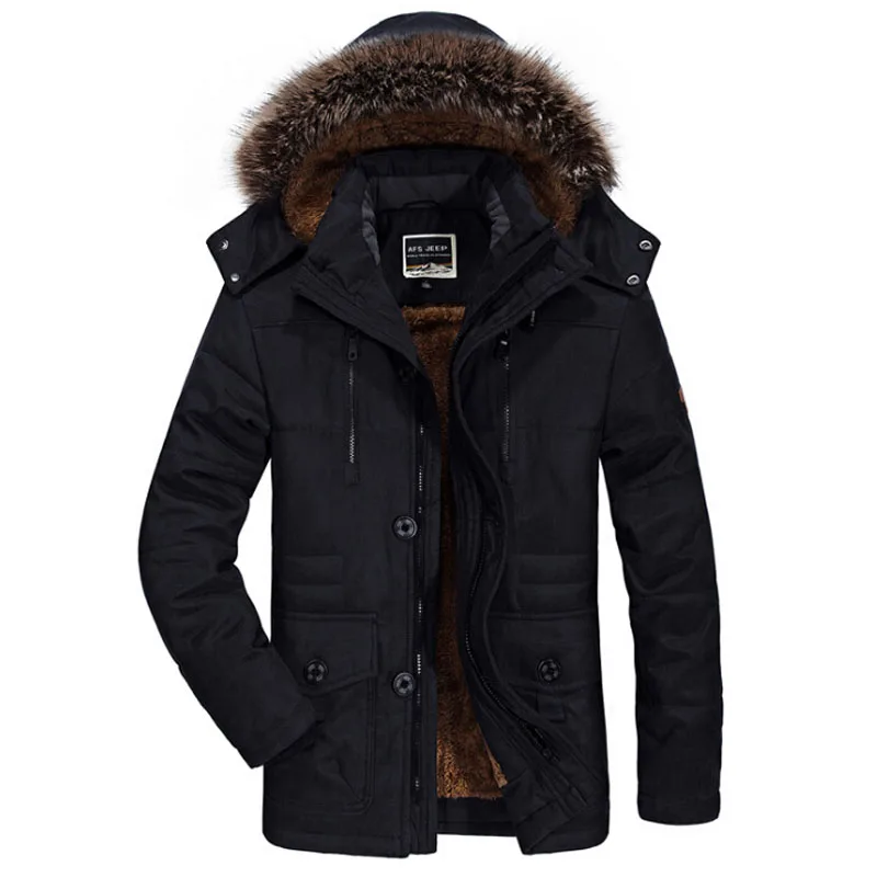 

Winter Military Jackets Men Fur Collar Thick Velvet Warm Parka Mens Jackets And Coats Outwear Windbreaker Plus Size 5XL 6XL Coat