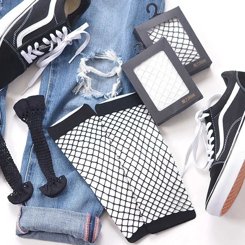 2 pairs Mesh femme Sexy Meia Sokken In The Net Fishnet Sock Kapron Paragraph Hollow Ankle Women's Socks Meias Calcetines