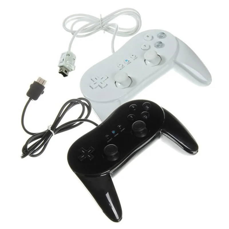 Черный и белый классический проводной игровой контроллер для Wii Gaming Remote Pro