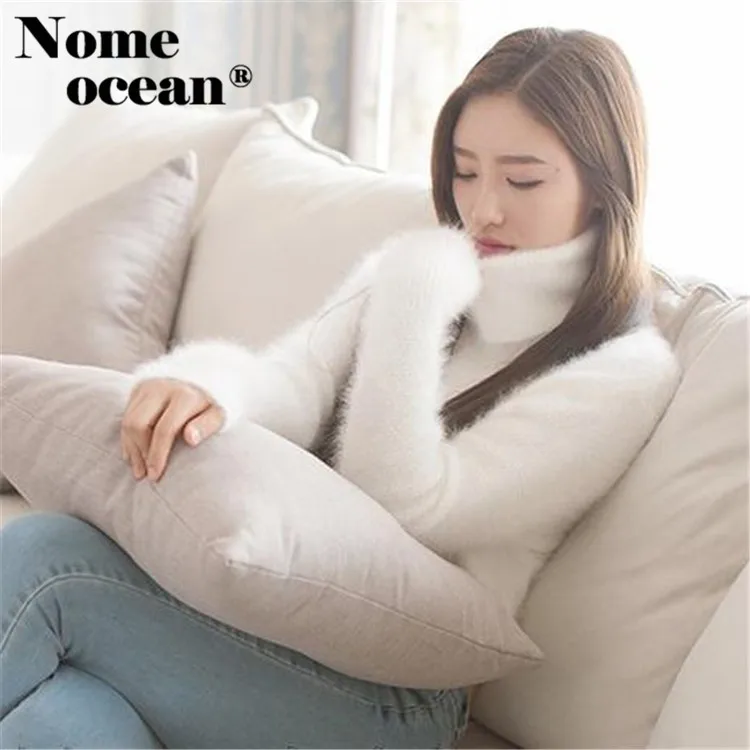 Длинные пушистые свитера вязаный свитер с высоким воротником топы длинными