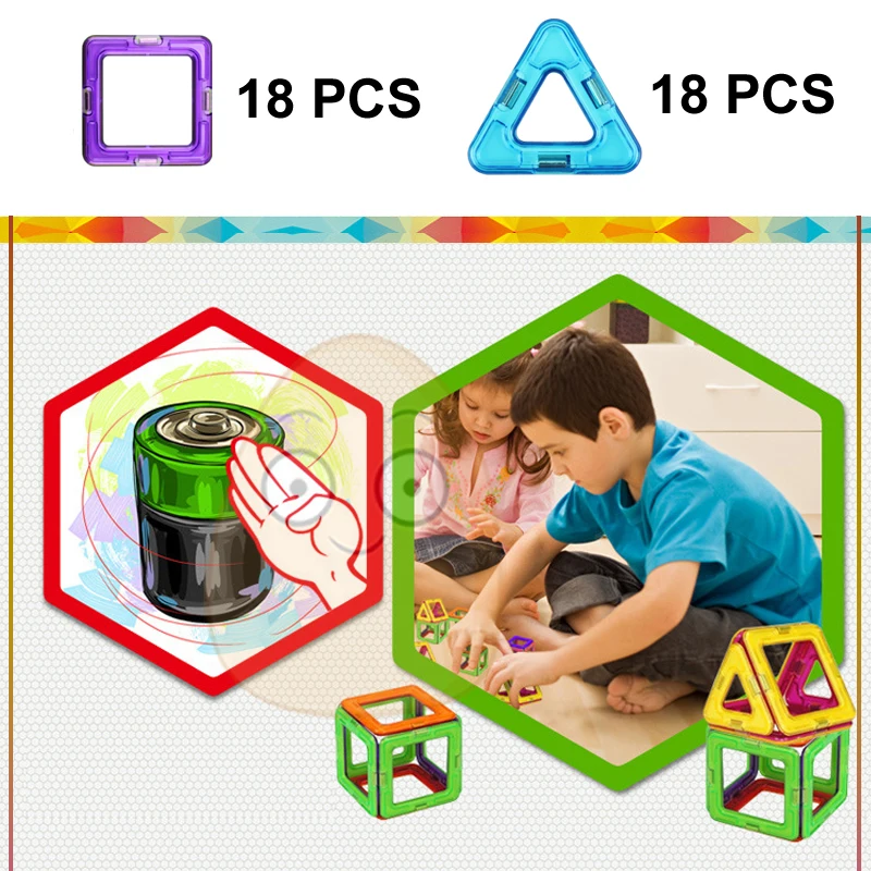 Магнитная игрушка 36 шт. детские игрушки Пластиковые Обучающие самолет робот