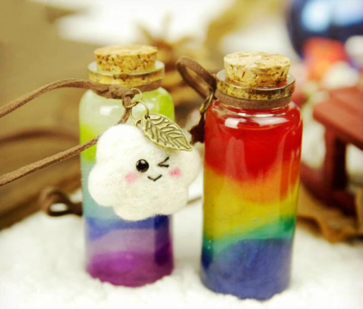 Стеклянная бутылка ватный Войлок набор для рукоделия Радужный ремесло поставка