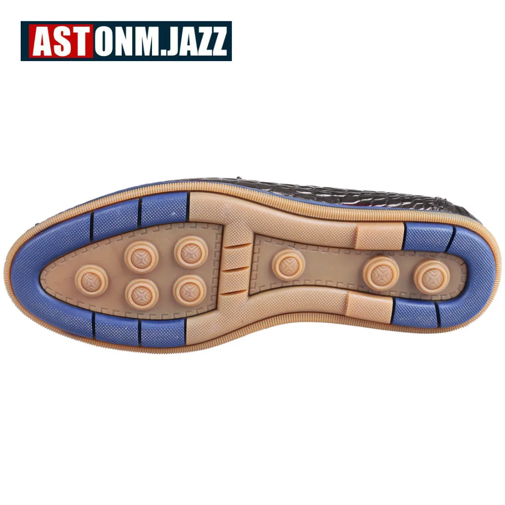 2017 мужские повседневные Мокасины из натуральной крокодиловой кожи слипоны