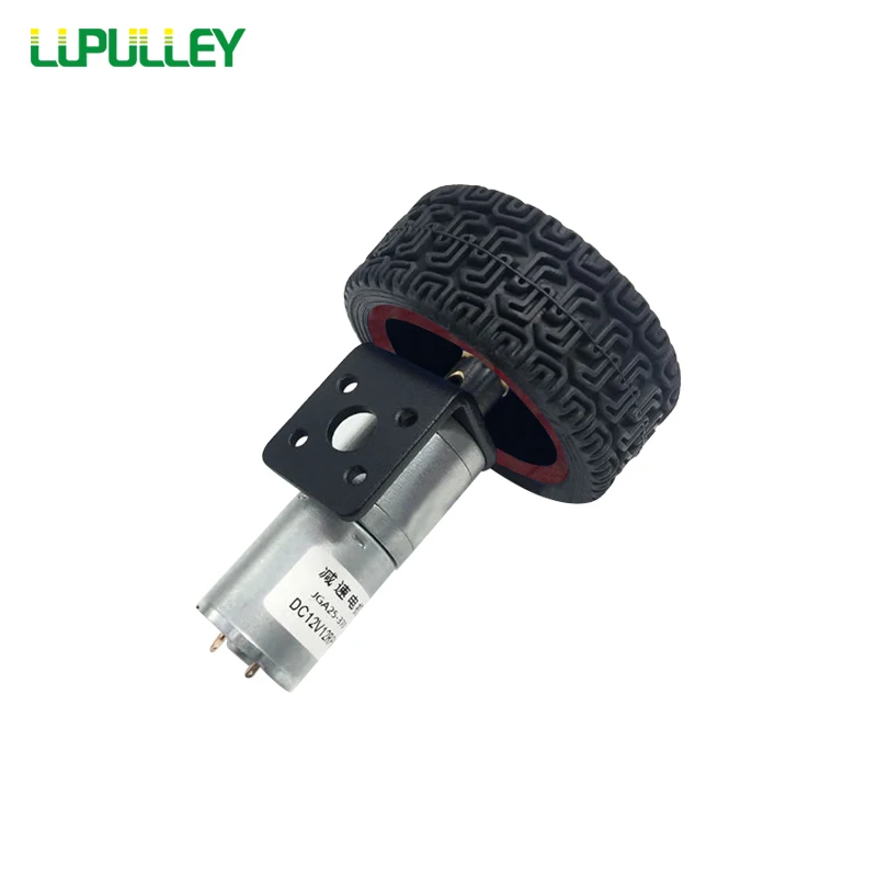 LUPULLEY 25GA370 DC мотор-редуктор постоянного тока 6 в, 12 В, 24 В постоянного тока переменной Скорость 65 мм колеса, кронштейн для установки мотора 12/16/26/35/60/130/280/620/1360 об/мин