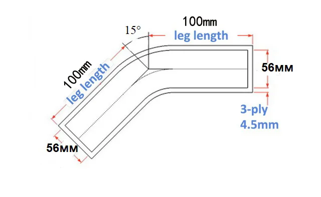Индивидуальный шланг id 56 мм 15 изгибов силиконовый прямой 1 шт.|silicone hose|hose siliconehose |