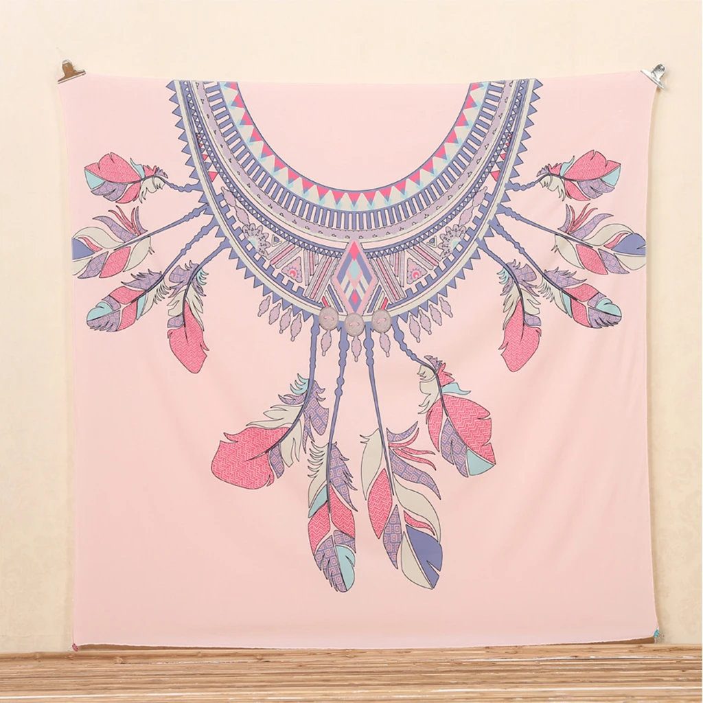 Полиэстеровое тканое однотонное печатное плед-драпе для пляжа, йоги, подвески на стену, покрывала, одеяло, скатерть 145 * 145 см.