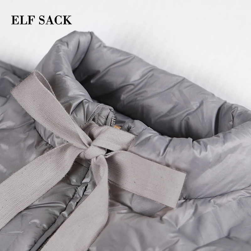 ELFSACK новинка женский пуховик 90% белый утиный пух пальто пэтчворк полный толстый