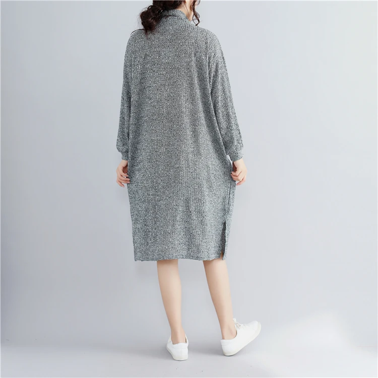 Nbhuzehua 7G273 4XL 5XL 6XL Для женщин Платье-свитер водолазка плюс Размеры Повседневное