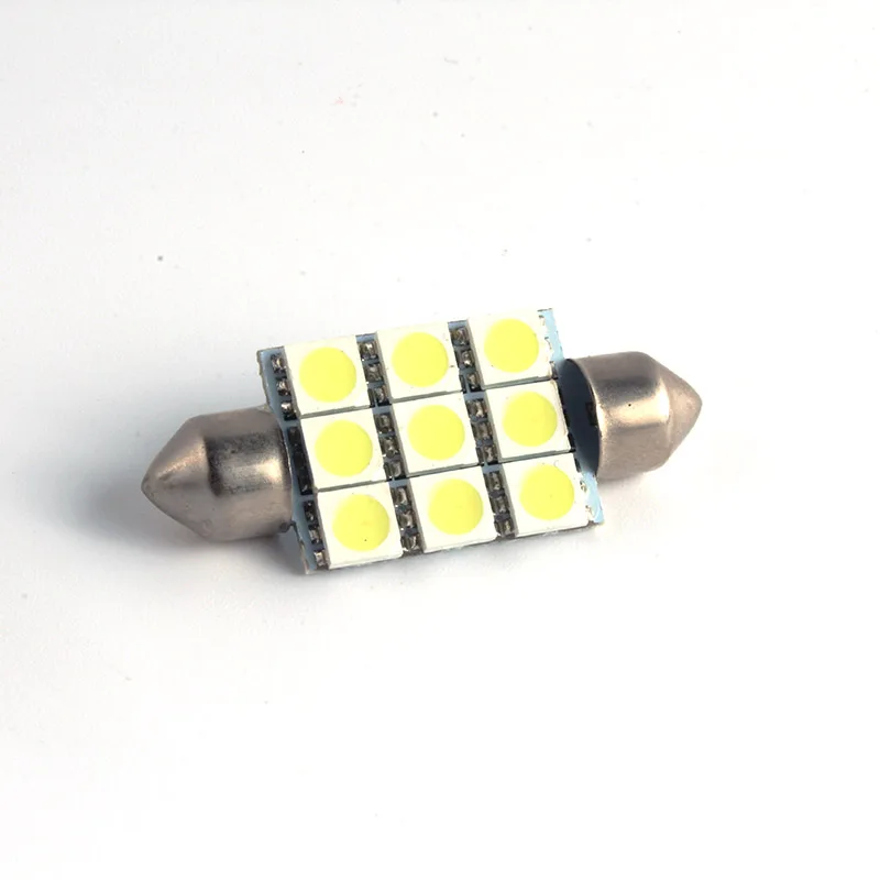 10 шт./лот супер белый теплый 36 мм 39 41 9 SMD 5050 гирлянда для салона купольная