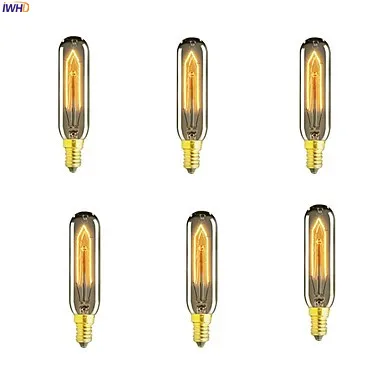 6 pcs IWHD светильник Эдисона лампа E14 220 В 40 Вт домашний декор Bombillas винтажный светильник Ретро лампа накаливания C35 T45 ST48 - Цвет: 6 pcs