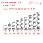 20 шт.лот 0,9*7*101520253035404550 мм 0,9 мм из нержавеющей стали Micro Small Compression spring