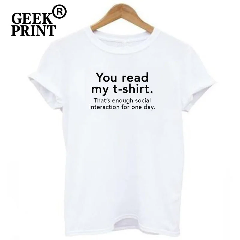 Женские топы YOU READ MY T-Shirt that's Previous SOCIAL INTERACTION FOR ONE DAY T Shirt Top Lady Tees Gifts | Женская