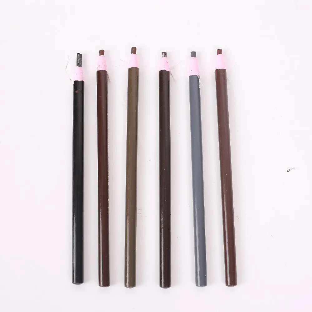 

6 Colors Eyebrow Pencil Waterproof Natural Microblading Eyebrow Tattoo Pen Pomade Brow Pencil for Tattoo Permanent Makeup