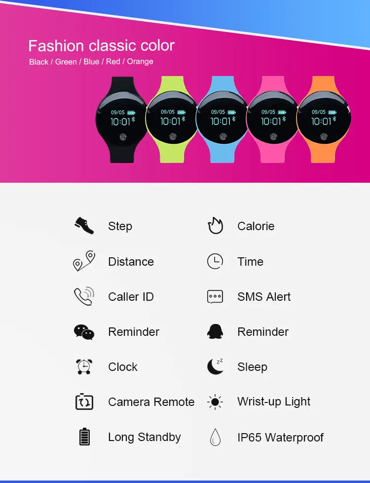 Смарт часы цвет сенсорный экран Smartwatch обнаружения движения Спорт Фитнес для мужчин женщин Smartbracelet Носимых устройств для IOS Android