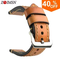 zlimsn mens watch band for panerai 20 22 24 26mm black brown watchband stainless steel buckle wrist belt genuine leather