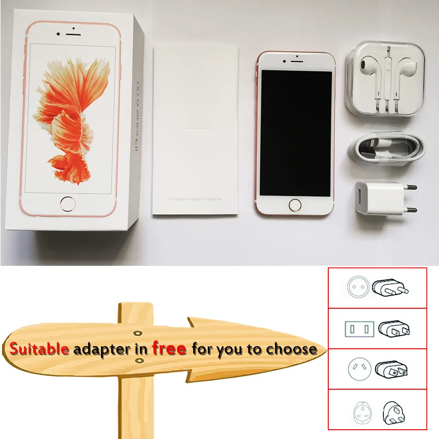 Оригинальный Apple iPhone 6S двухъядерный 2 Гб ОЗУ 16/64/128 ПЗУ IOS 4 7 дюйма камера 12 МП сканер