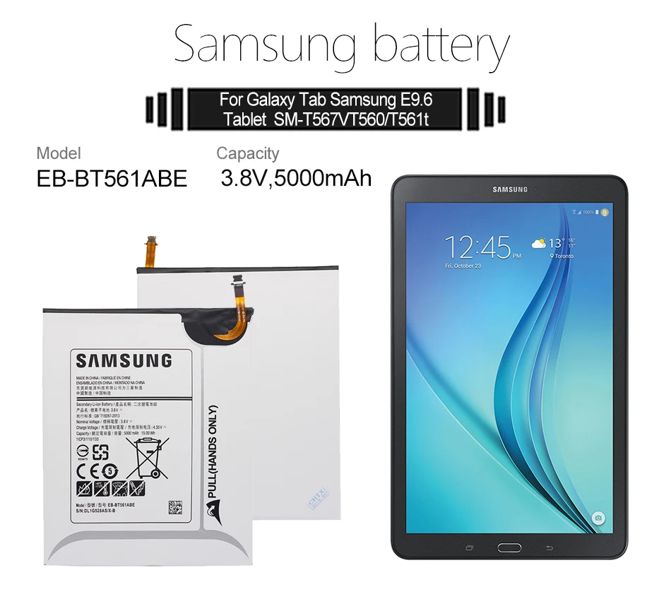 Samsung EB-BT561ABE сменный аккумулятор для планшета 5000 мАч для samsung Galaxy Tab E SM-T560 T560 T561 литий-ионный аккумулятор+ инструмент