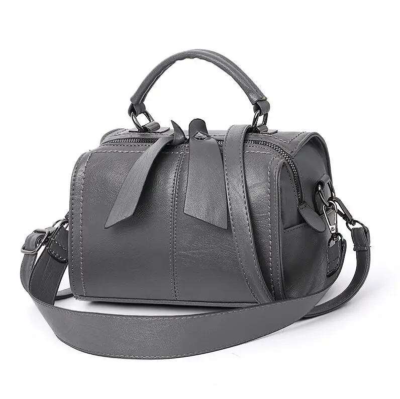 Сумка Bolsa Feminina, фирменная новинка, модная женская сумка-тоут с подушкой, сумка, высокое качество, искусственная кожа, одноцветные сумки через плечо - Цвет: Gray