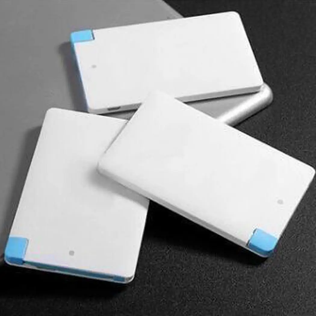 Портативный внешний аккумулятор ультра тонкий 1000 мАч с микро USB кабелем