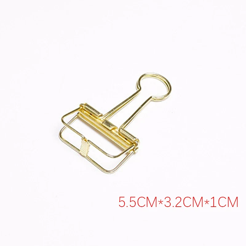 Medium - gold Милые кавайные цветные металлические скрепки, скрепки для фото, сообщения, билета, офиса, школы, канцелярские принадлежности, корейские канцелярские принадлежности - Цвет: Medium - gold