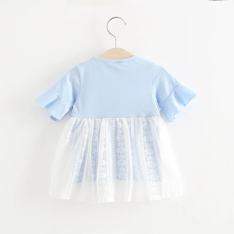Летние повседневные платья для маленьких девочек Новое Кружевное платье