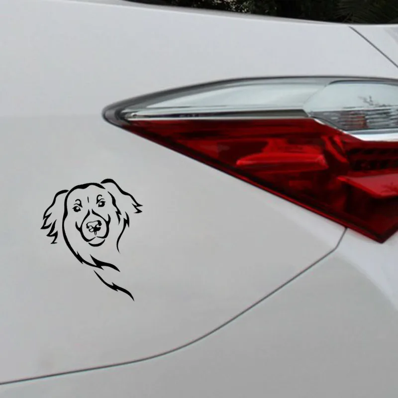 

YJZT 11.4CM*14CM Vinyl Sticker Car Decals Art Cute Puppy Dog Head Black/Silver C10-00506