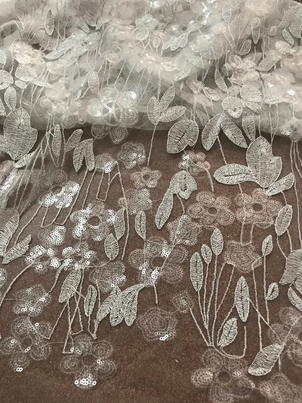 

embroidery mesh fabric SYJ-616 nigerian tulle lace fabric French Net Lace Fabric with sequins for bridal dress