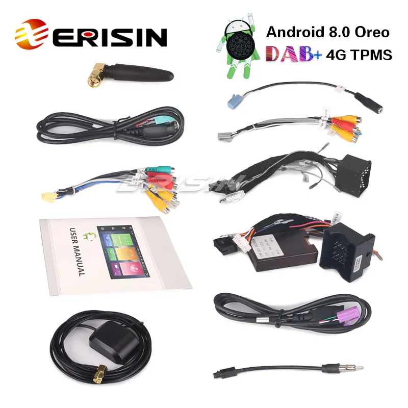 Erisin ES7496B 9 &quotAndroid 8 0 Автомобиль DAB + gps Navi BT OBD 4G система контроля давления в шинах DTV IN