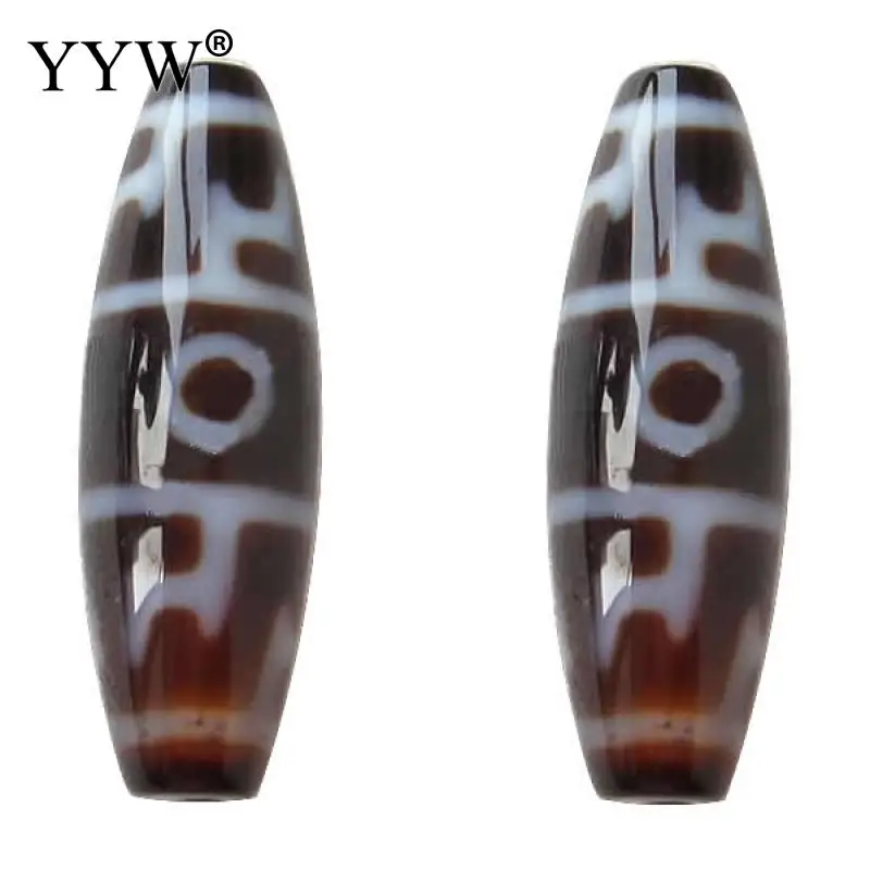 

YYW 1PC Lotus-Born Cap Natural Tibetan Dzi Beads For Making Diy Jewelry Bracelet Necklace 12x38mm Oval Lotus-Born Cap Grade AAA