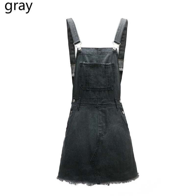 gray 2 цвета Женская мода классические регулируемые ремни джинсовые Pinafore нагрудник карман комбинезон сексуальная модная юбка с карманами S-2XL - Цвет: gray