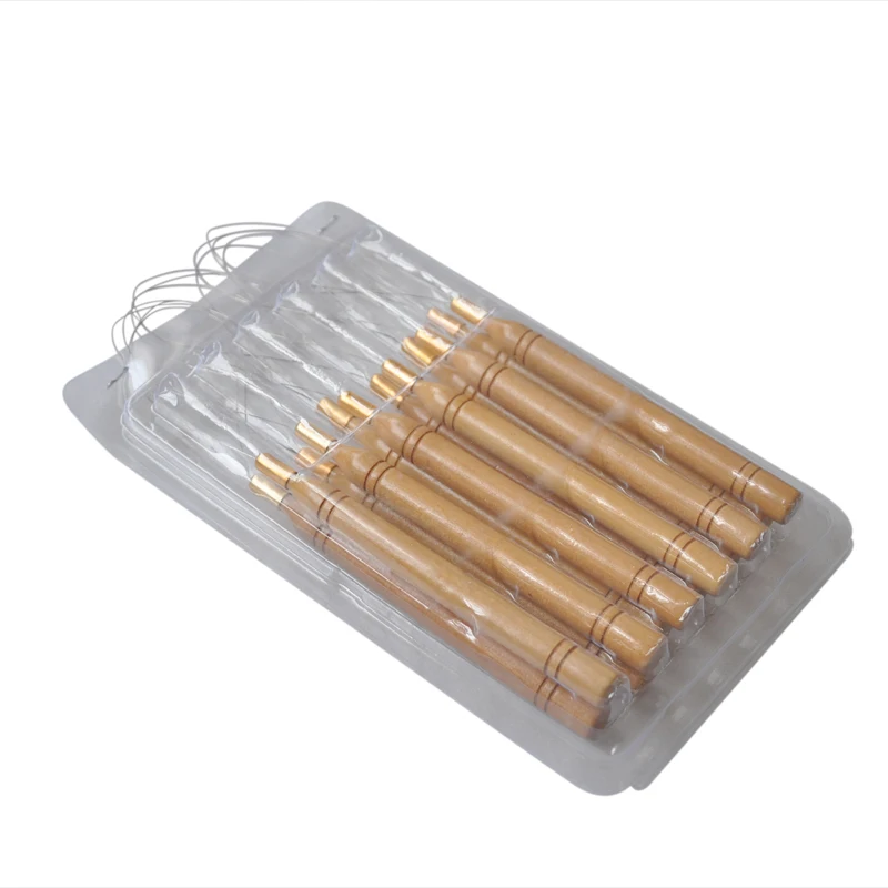 Утридер с деревянной ручкой инструмент для наращивания волос на микро кольцах