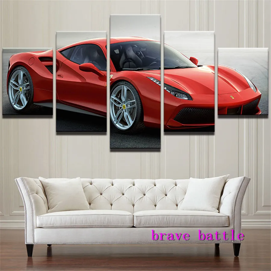 Ferrari 488 GTB Холст Картина гостиная домашний декор Современная роспись маслом #02 |