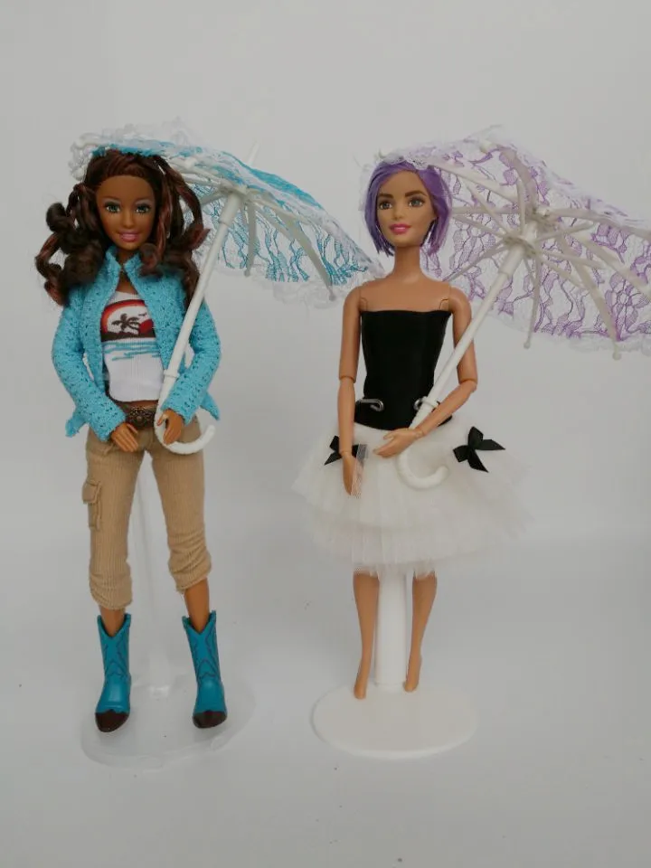 Набор аксессуаров для кукол Барби 2 шт. пластиковый кружевной зонтик аксессуары