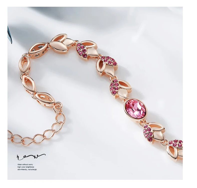 Cdyle браслеты из розового золота, украшенные кристаллами Swarovski, браслеты для женщин, модные ювелирные изделия, элегантные браслеты с подвесками