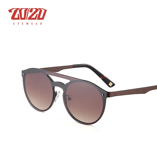 C03 Brown 20/20 Марка Унисекс Классические Мужские Солнцезащитные Очки UV400 Зеркало Мужской Солнцезащитные Очки Женщины Для Мужчин cuculos de sol 17002 - Цвет линз: C03 Brown