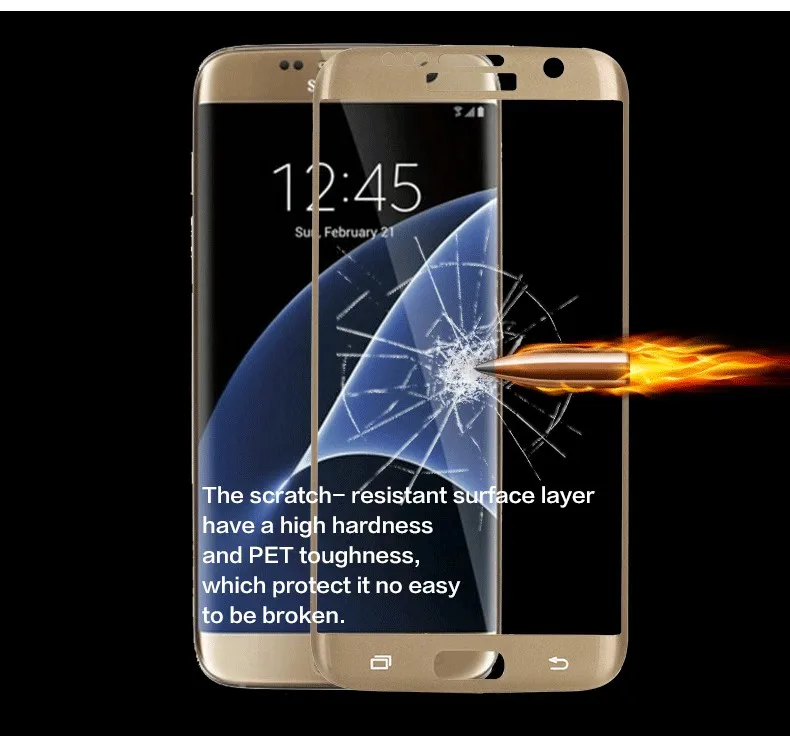 Экран печать 5.5for samsung Galaxy S7 край закаленное Стекло пленка Экран протектор для samsung Galaxy S7 край S7edge чехол для телефона