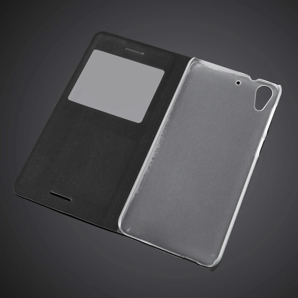 Тонкий чехол книжка из искусственной кожи с окошком для экрана защитный телефона