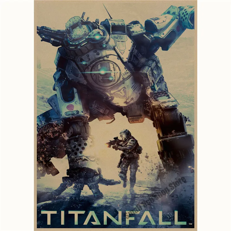 Titanfall игра ретро плакат, крафт-бумага для бара кафе домашний декор живопись Наклейка на стену