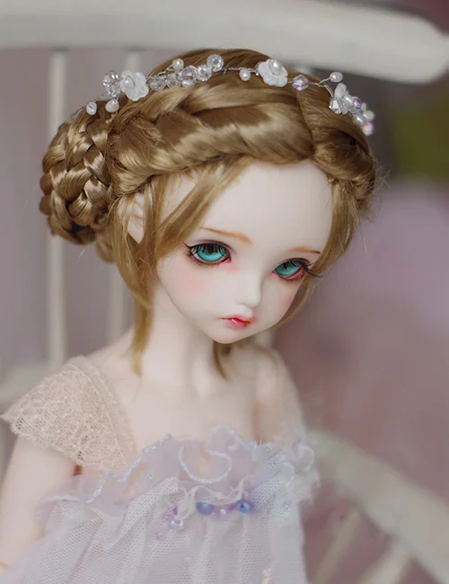 BJD куклы парики Золотой коричневый Updo имитация мохера для 1/3 1/6 1/8 DD SD MSD YOSD длинные