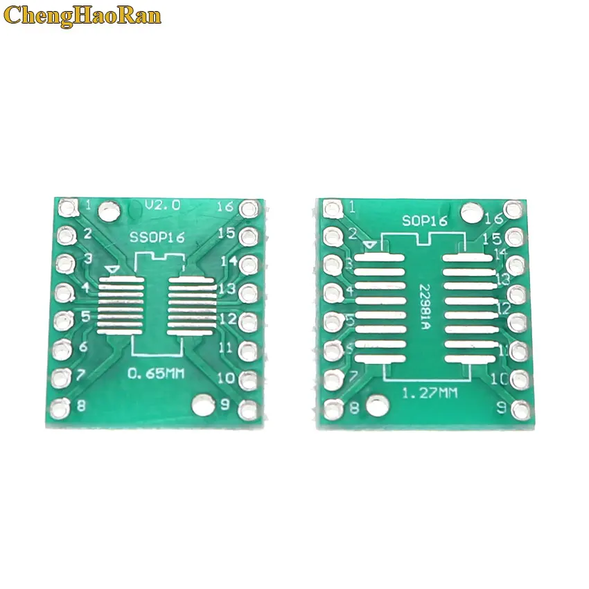 ChengHaoRan 5 шт. SOP16 SSOP16 TSSOP16 to DIP Pinboard SMD для DIP-16 адаптер 0 65 мм/1 27 мм до 2 54 PCB плата