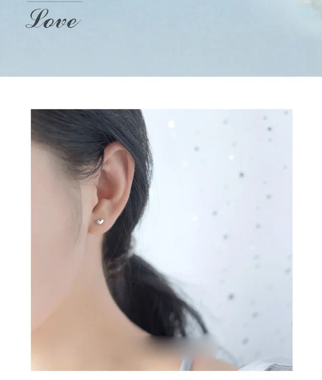Trusta 925 пробы серебряные ювелирные изделия модные милые мини 0,5 см X 0,3 см маленькие серьги-гвоздики в форме сердца подарок для девочек Дети Леди DS297