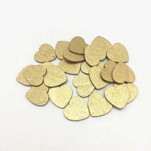 Gold 100 шт 18 мм серебро золото Купер деревянные Сердца в форме ломтиков конфетти ремесла для свадебной вечеринки украшения для декорации стола украшения - Цвет: Gold