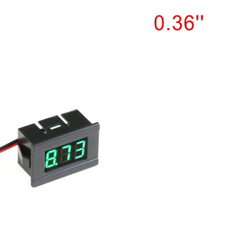 0.36in Green 0,36 ''/0,56 дюймовый цифровой вольтметр постоянного тока 4,5 в до 30V 2-проводной Мини светодиодный Дисплей Напряжение измерительный прибор для тестирования автомобиля Мотоциклетные батареи автомобиля - Цвет: 0.36in Green