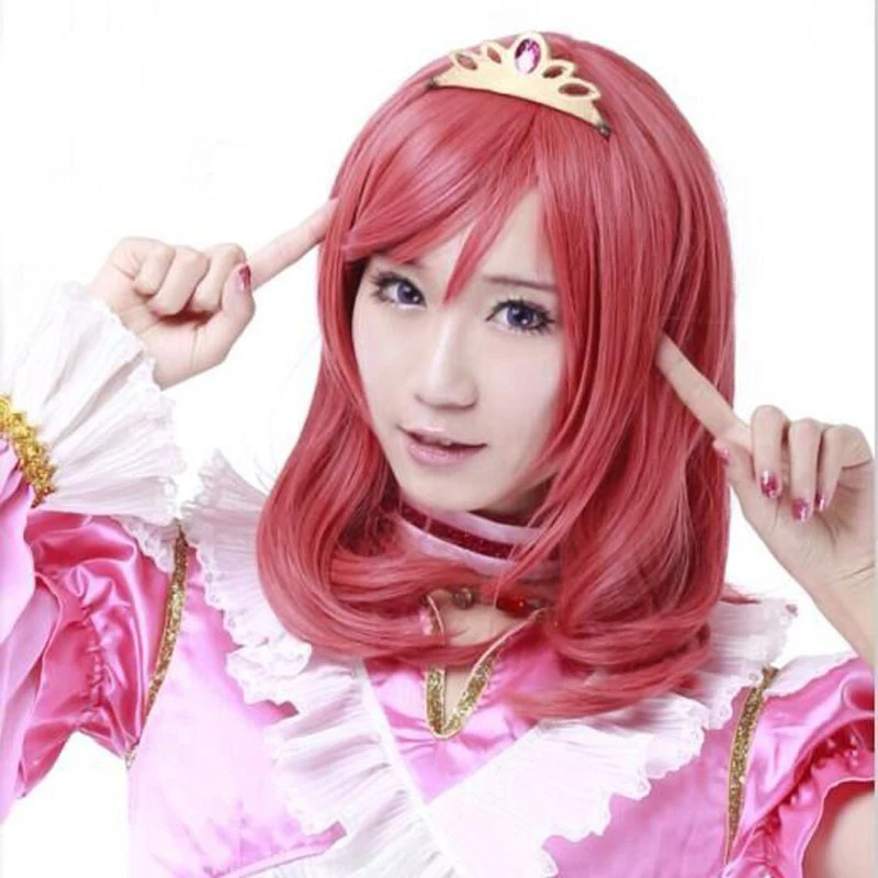 LoveLive! Парик из синтетических волос Love Live Maki Nishikino средний волнистый парик для