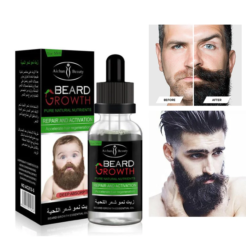 

Men's Facial Hair Grow Thick Beard Growth Serum Mustache Growth Liquid 30ML Fast Hair Growth Treatment