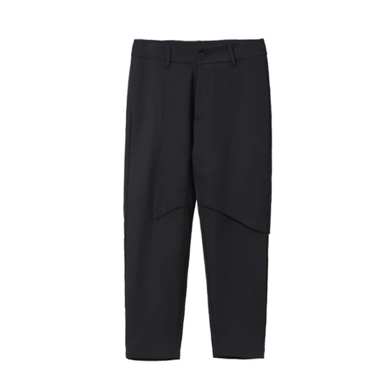 

S-6XL!!2019 new spring and summer original men's trousers personalized patchwork slim trousers nine-fractal men's casual pants