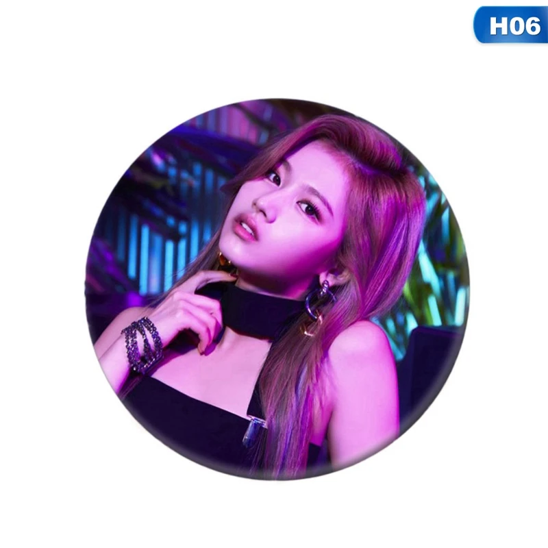 KPOP TWICE JYPNation Фотокнига TZUYU NAYEON SANA MINA DAHYUN значок с фото булавки броши для одежды шляпа рюкзак - Окраска металла: 6