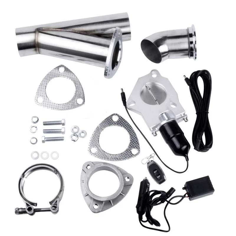

2.0"2.25"2.5"3.0" Stainless Steel Y Pipe Headers Muffler Exhaust Cut Out Catback Bypass Down Pipe With Remote Control