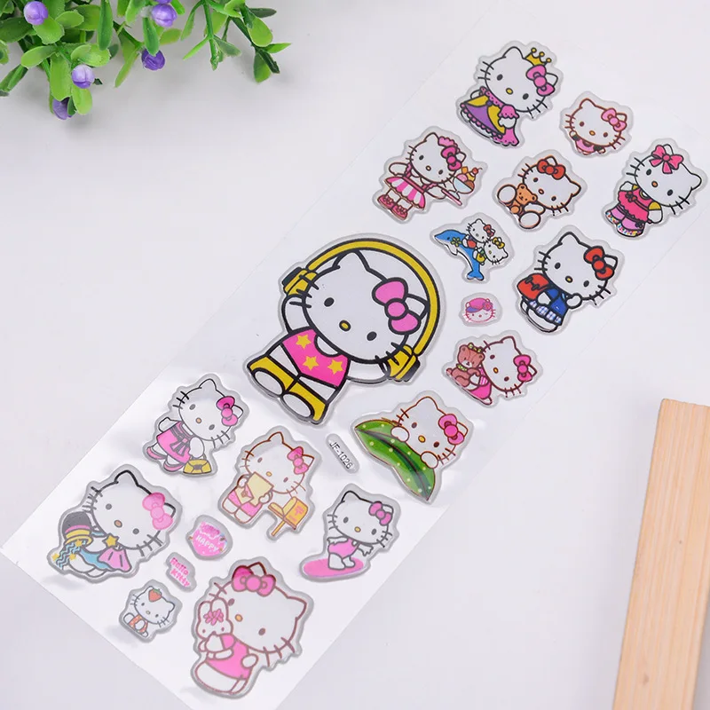 10 шт./компл. рисунок &quothello kitty&quot 3D пузырь наклейки Детский мультфильм альбом